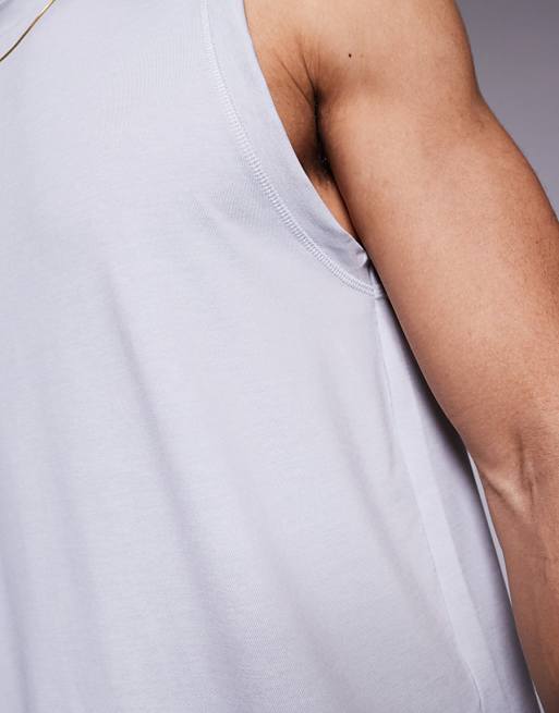 4505 Brushed Finish Quick Dry Performance Tank In Grey Marl