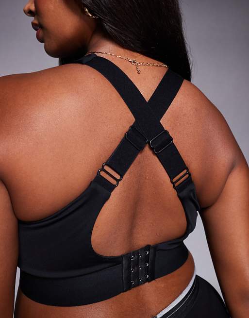 4505 Curve Icon Active High Support Sports Bra With Removable Padding And Adjustable Straps In Black