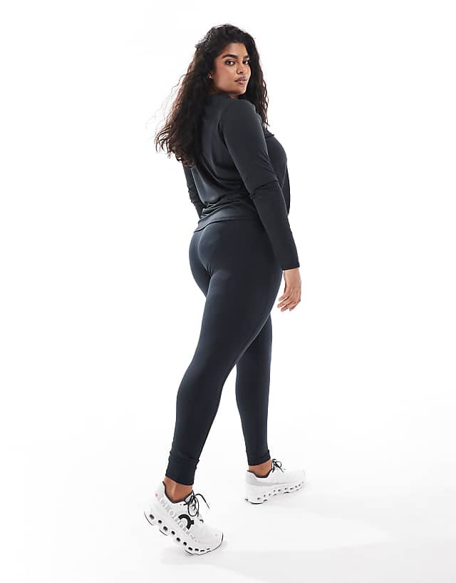 4505 Curve Icon Active Tie Waist Run Legging With Phone Pocket In Black