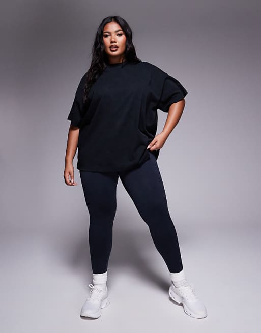 4505 Curve Icon Heavyweight Cotton Oversized T-shirt With Quick Dry Finish In Washed Black