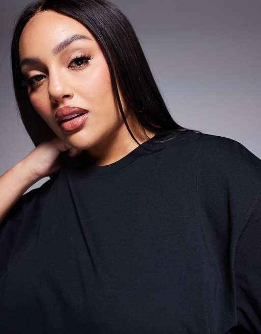 4505 Curve Icon Oversized Cotton T-shirt With Quick Dry Finish In Black