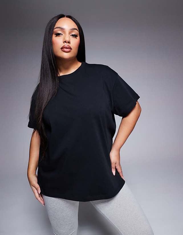 4505 Curve Icon oversized cotton t-shirt with quick dry finish in black