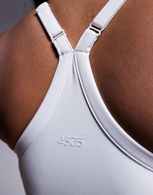 4505 Curve Icon Soft Touch Yoga Cami With Inner Bra And Adjustable Straps In White