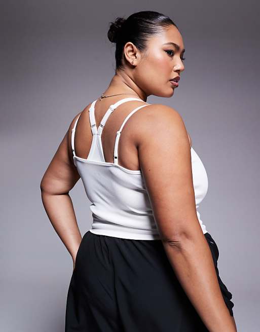 4505 Curve Strappy Ribbed Cami Active Vest In White