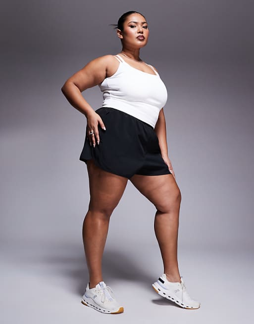 4505 Curve Strappy Ribbed Cami Active Vest In White