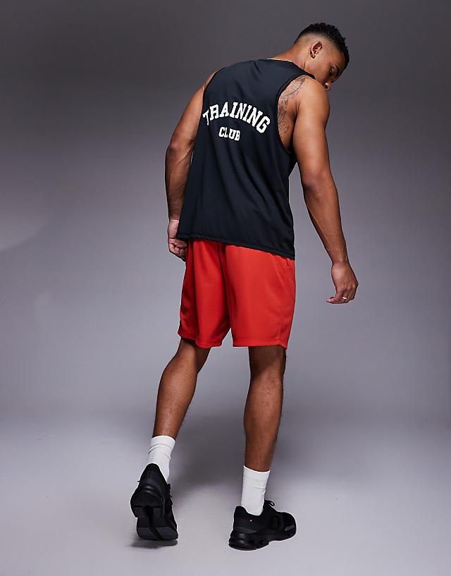4505 Heavy Lifting Graphic Mesh Training Shorts In Red