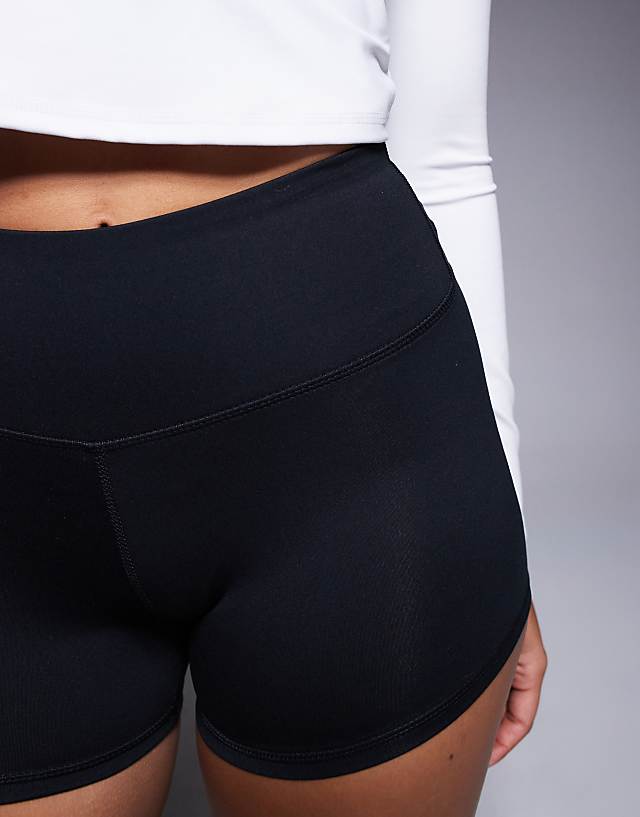 4505 Hourglass Icon Soft Touch High Waist 3 Inch Booty Short In Black