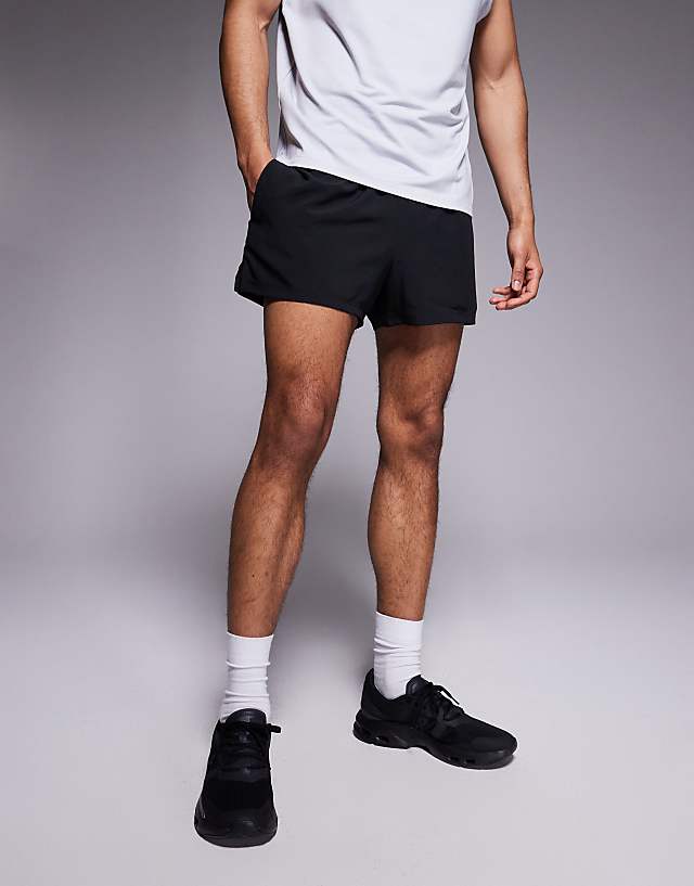 4505 Icon 3 Inch Quick Dry Running Shorts With Back Phone Pocket In Black