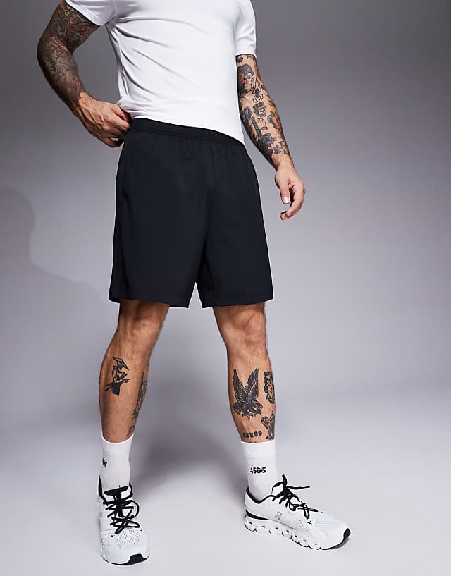 4505 Icon 7 Inch Quick Dry Training Shorts With Zip Pockets In Black