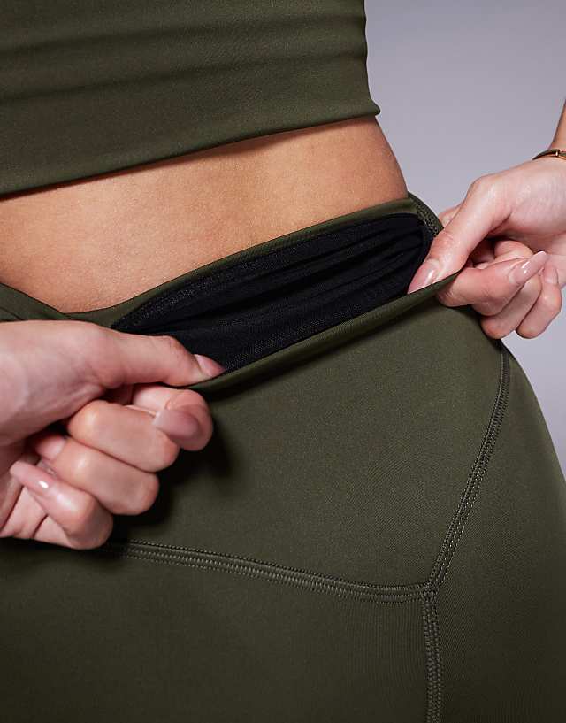 4505 Icon Active Bum Sculpt High Waist Gym Legging With Inner Pocket In Khaki