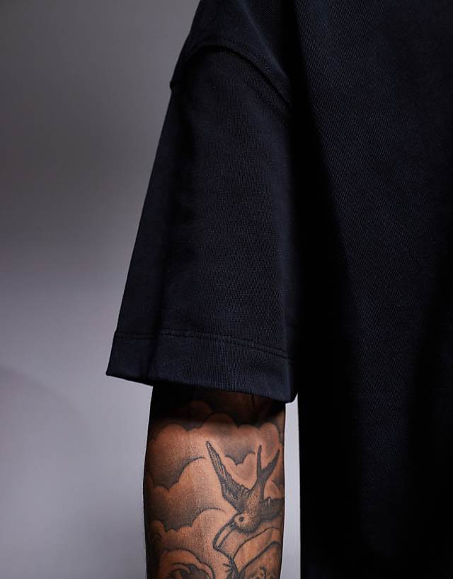 4505 Icon Heavyweight Cotton Oversized T-shirt With Quick Dry Finish In Black