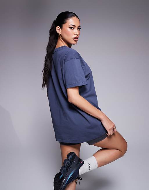 4505 Icon Oversized Cotton T-shirt With Quick Dry Finish In Navy
