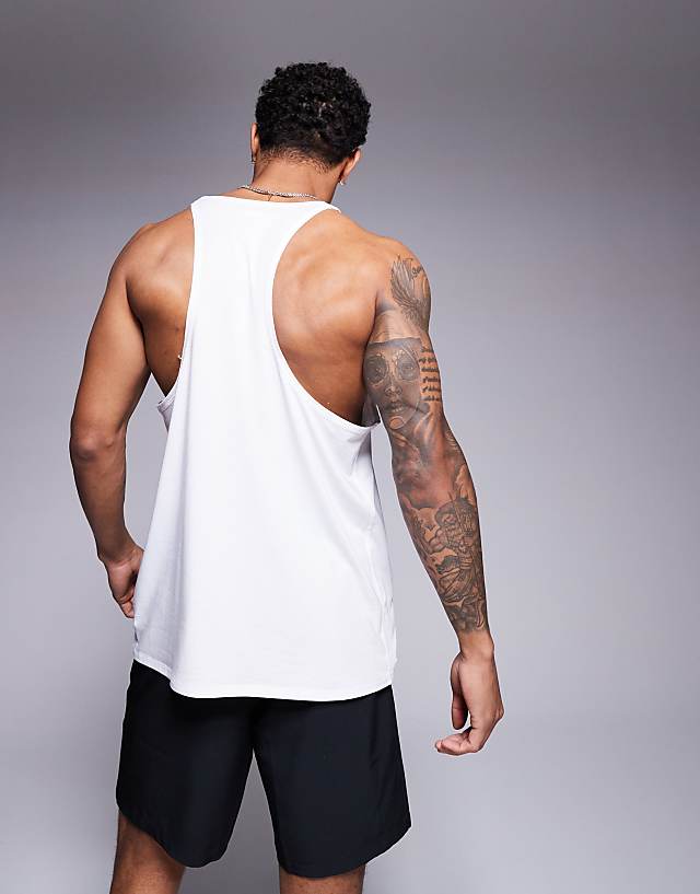 4505 Icon Performance Jersey Quick Dry Stringer Vest In White