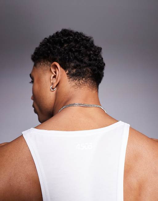 4505 Icon Performance Jersey Quick Dry Stringer Vest In White