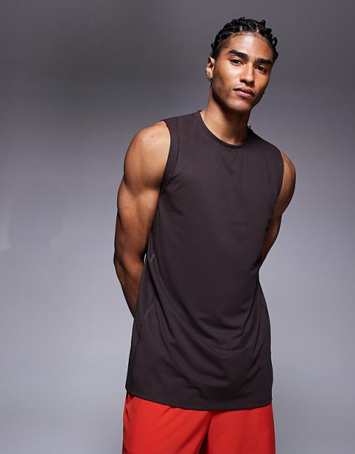 4505 Icon Quick Dry Mesh Training Tank In Coffee
