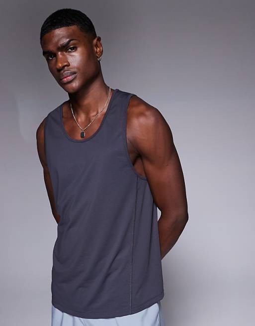 4505 Icon Quick Dry Mesh Training Vest With Racer Back In Charcoal