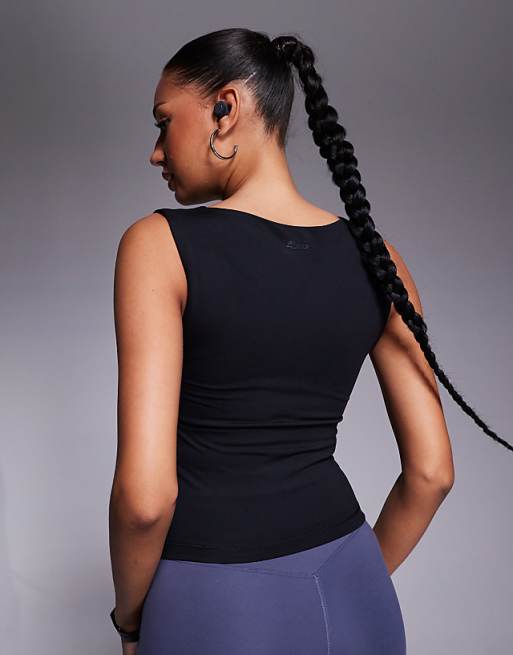 4505 Icon Soft Touch Boat Neck Tank With Inner Bra In Black