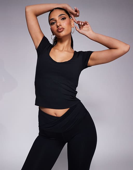 4505 Icon soft touch v neck performance baby t-shirt in black