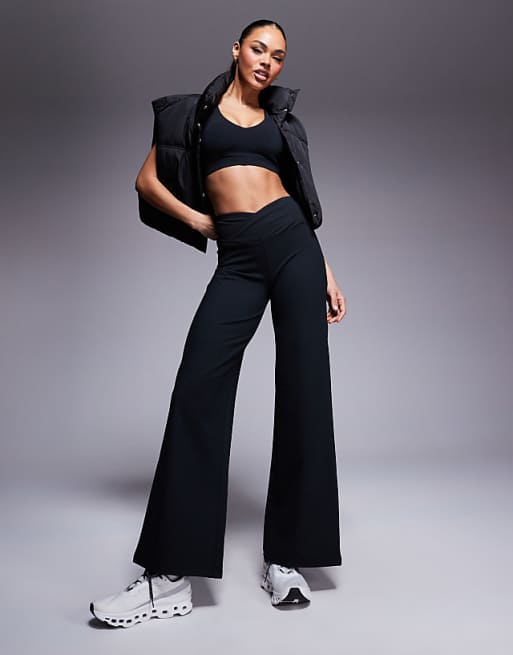 4505 Icon Soft Touch Wrap Waist Wide Leg Dance Pant In Black