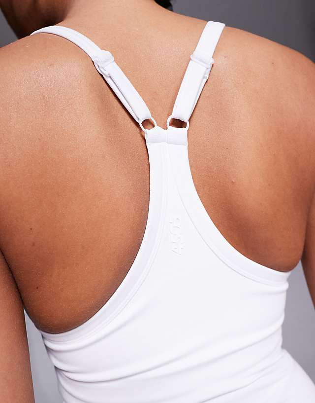4505 Icon Soft Touch Yoga Cami With Inner Bra And Adjustable Straps In White