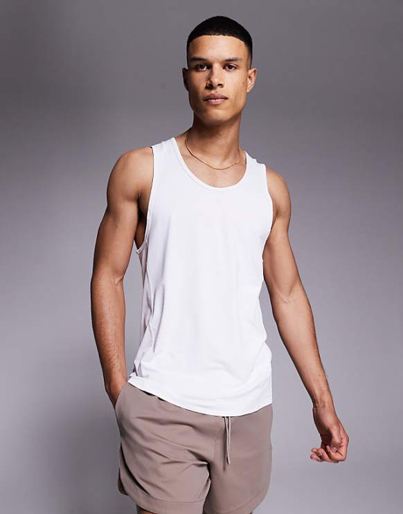 4505 Icon training vest with racer back in white