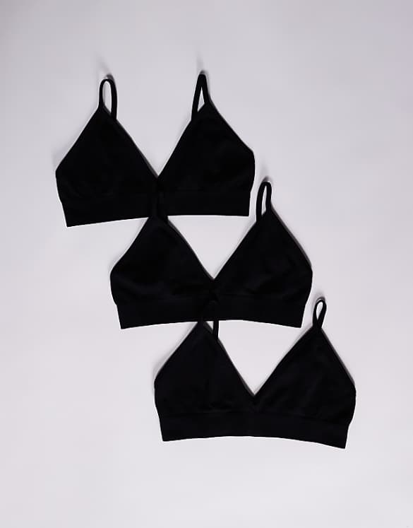 4505 Intimate seamless active light support sports bra 3 pack in black
