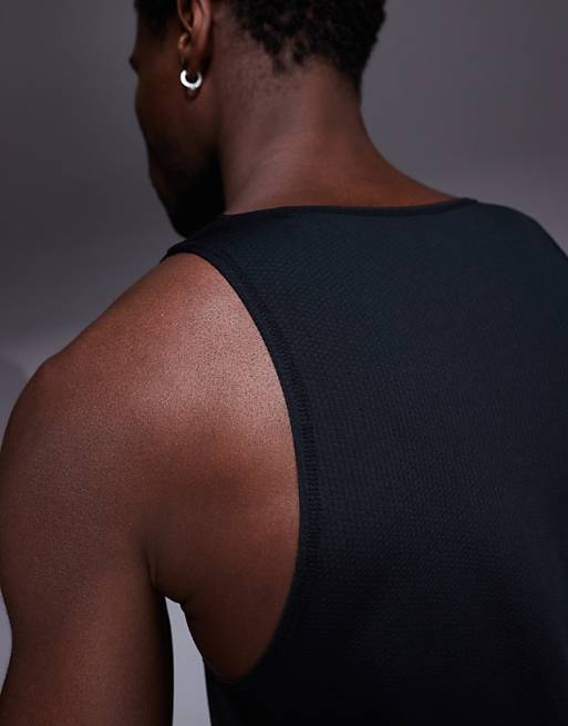 4505 Lightweight Quick Dry Mesh Running Singlet In Black