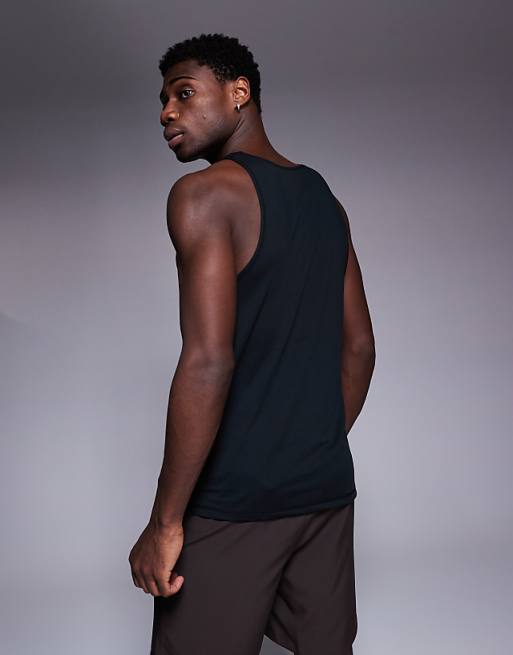 4505 Lightweight Quick Dry Mesh Running Singlet In Black