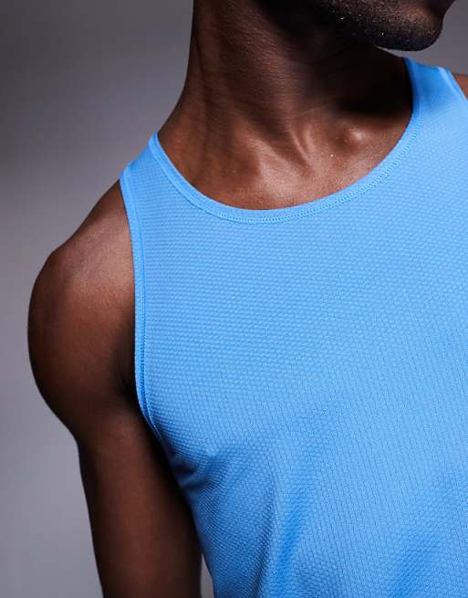 4505 Lightweight Quick Dry Mesh Running Singlet In Bright Blue