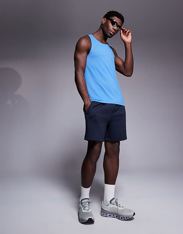4505 lightweight quick dry mesh running singlet in bright blue