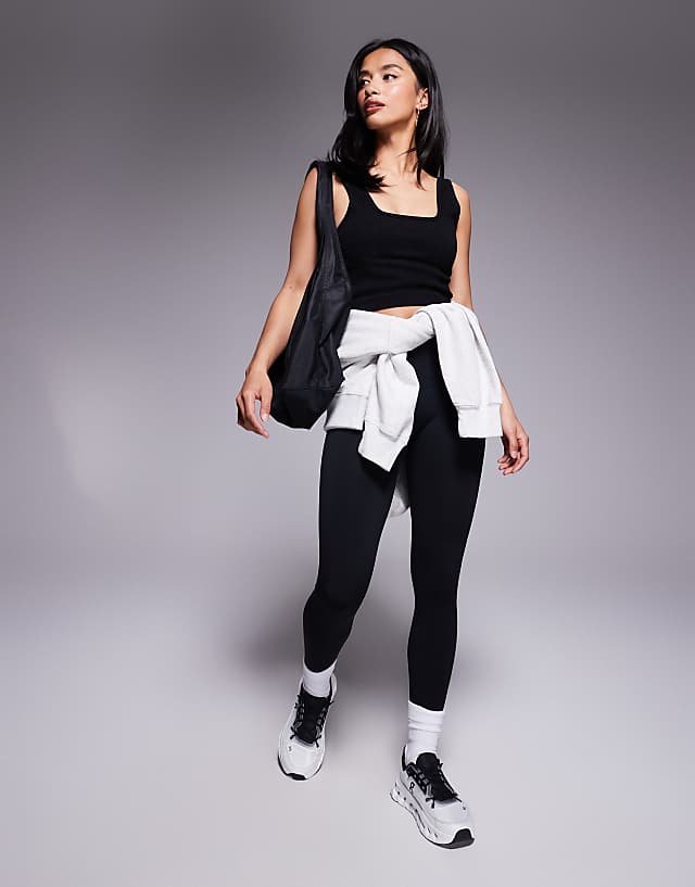 4505 Petite Smooth Seamless High Waist Gym Legging In Black