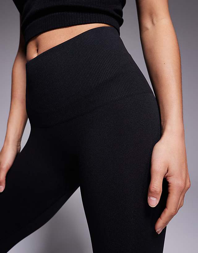 4505 Petite Smooth Seamless High Waist Gym Legging In Black
