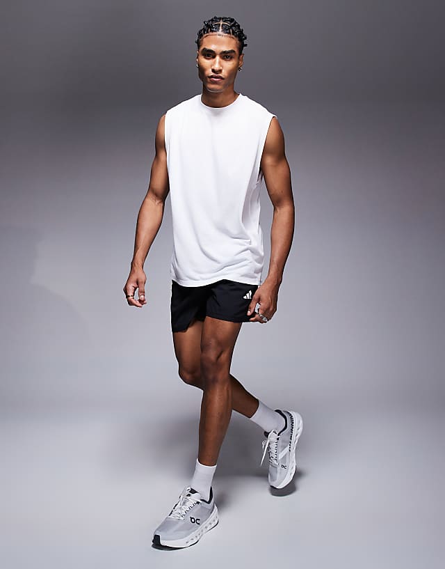 4505 Quick Dry Mesh Running Boxy Tank In White