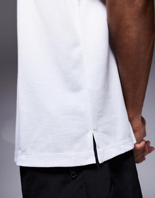 4505 Quick Dry Mesh Running Boxy Tank In White