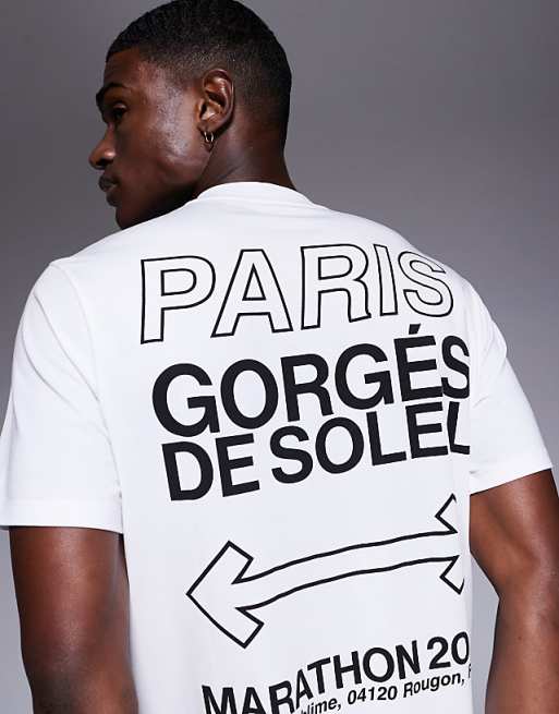 4505 Quick Dry Performance Jersey Back Graphic Oversized Running T-shirt In White