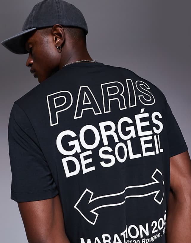 4505 Quick Dry Performance Jersey Back Graphic Oversized Running T-shirt In Black