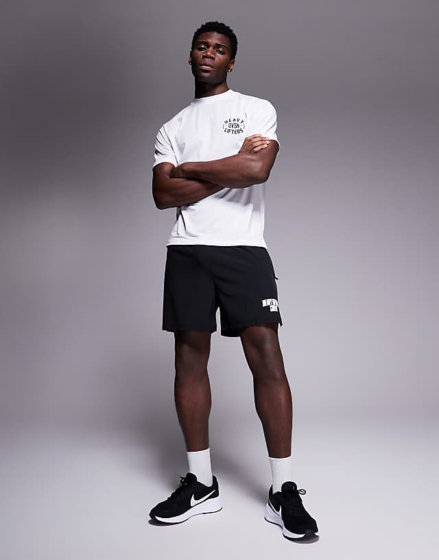 4505 Quick Dry Performance Jersey Chest Graphic Oversized Training T-shirt In White