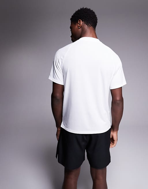 4505 Quick Dry Performance Jersey Chest Graphic Oversized Training T-shirt In White