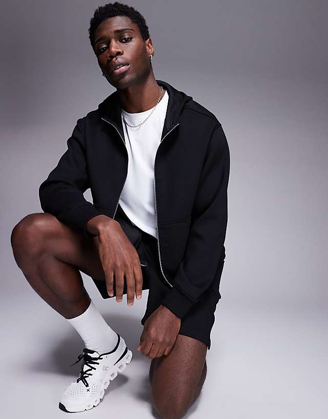4505 quick dry performance jersey training hoodie in black