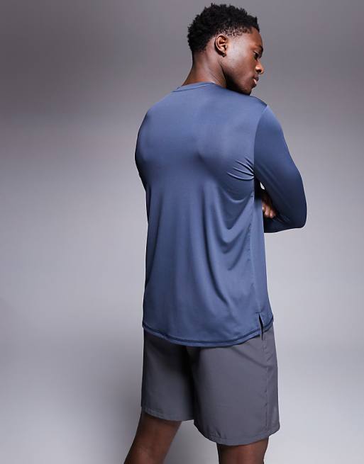 4505 Regular Fit Quick Dry Long Sleeve Running T-shirt In Navy
