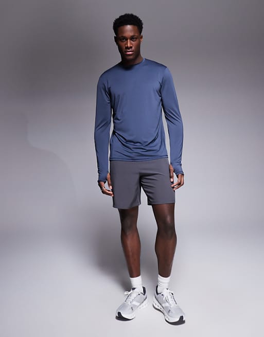 4505 Regular Fit Quick Dry Long Sleeve Running T-shirt In Navy