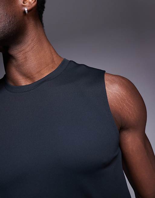 4505 Slim Fit Active Rib 90s Training Tank In Black