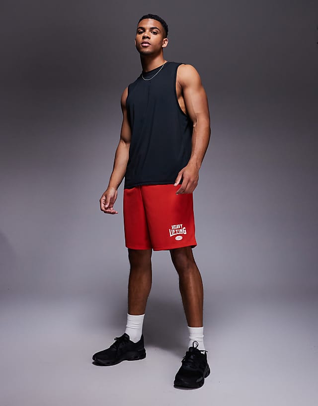 4505 Training Club Back Print Mesh Tank In Black