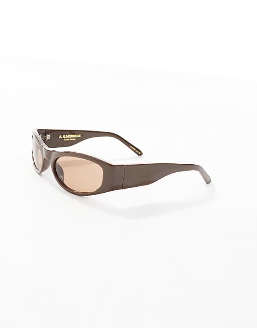 A.Kjaerbede Gust Racer Sunglasses In Chocolate Brown