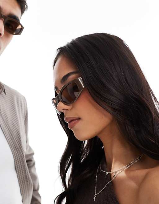 A.Kjaerbede Gust Racer Sunglasses In Chocolate Brown