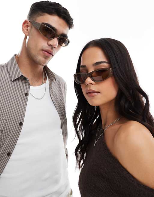 A.Kjaerbede Gust Racer Sunglasses In Chocolate Brown