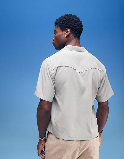 Abercrombie & Fitch Short Sleeve Shirt In Sage Green