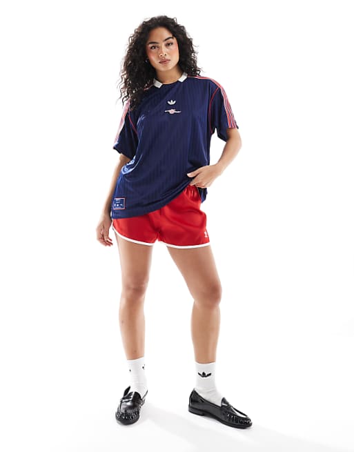 Adidas Football Arsenal Icons T-shirt In Navy And Red