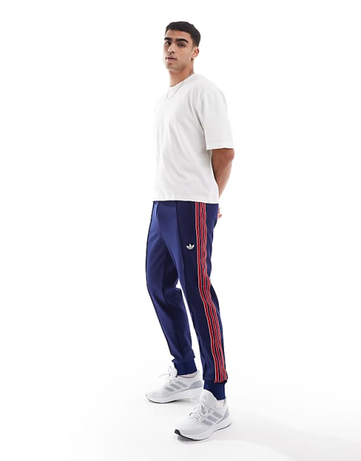 adidas Football Arsenal Icons trackpants in navy and red