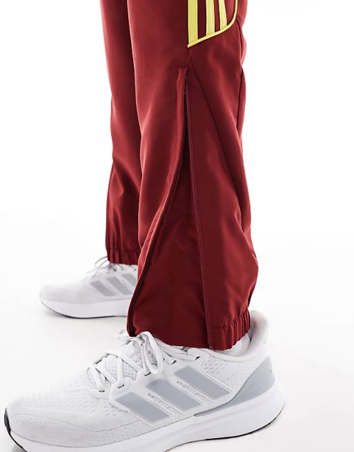 Adidas Football Arsenal Urban Purist Trackpants In Burgundy And Yellow